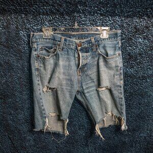 Hollister Distressed Denim Cutoff Shorts | Jorts | Men’s 32